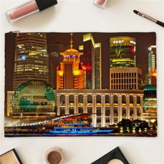 Shanghai Skyline Architecture Cosmetic Bag (xxl)  by Simbadda