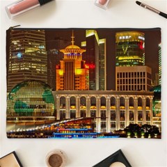 Shanghai Skyline Architecture Cosmetic Bag (xxxl)  by Simbadda