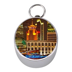 Shanghai Skyline Architecture Mini Silver Compasses by Simbadda