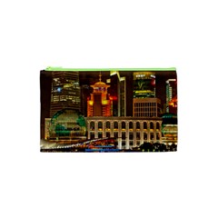 Shanghai Skyline Architecture Cosmetic Bag (xs) by Simbadda