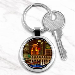 Shanghai Skyline Architecture Key Chains (round)  by Simbadda