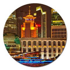 Shanghai Skyline Architecture Magnet 5  (round) by Simbadda