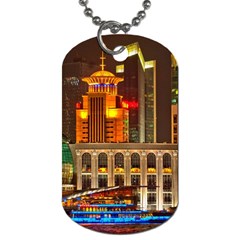 Shanghai Skyline Architecture Dog Tag (one Side) by Simbadda