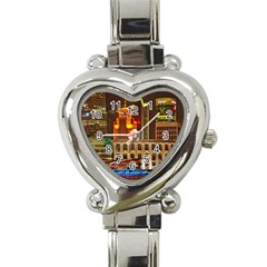 Shanghai Skyline Architecture Heart Italian Charm Watch by Simbadda