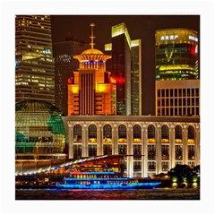 Shanghai Skyline Architecture Medium Glasses Cloth by Simbadda