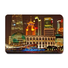 Shanghai Skyline Architecture Small Doormat  by Simbadda