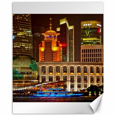 Shanghai Skyline Architecture Canvas 11  X 14   by Simbadda