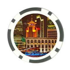 Shanghai Skyline Architecture Poker Chip Card Guard by Simbadda