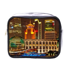 Shanghai Skyline Architecture Mini Toiletries Bags by Simbadda