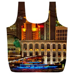 Shanghai Skyline Architecture Full Print Recycle Bags (l)  by Simbadda