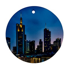 Frankfurt Germany Panorama City Ornament (round) by Simbadda