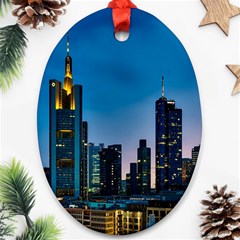 Frankfurt Germany Panorama City Ornament (oval) by Simbadda