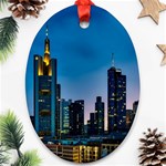 Frankfurt Germany Panorama City Ornament (Oval) Front