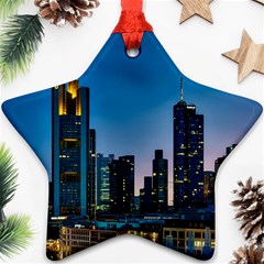 Frankfurt Germany Panorama City Ornament (star) by Simbadda