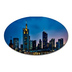 Frankfurt Germany Panorama City Oval Magnet by Simbadda