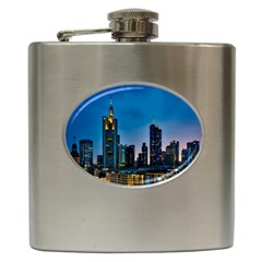 Frankfurt Germany Panorama City Hip Flask (6 Oz) by Simbadda