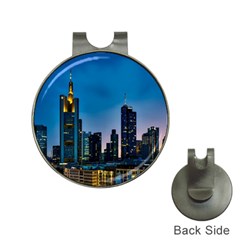 Frankfurt Germany Panorama City Hat Clips With Golf Markers by Simbadda