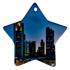 Frankfurt Germany Panorama City Star Ornament (two Sides) by Simbadda