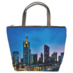 Frankfurt Germany Panorama City Bucket Bags by Simbadda