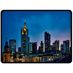 Frankfurt Germany Panorama City Fleece Blanket (large)  by Simbadda