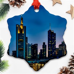 Frankfurt Germany Panorama City Ornament (snowflake) by Simbadda