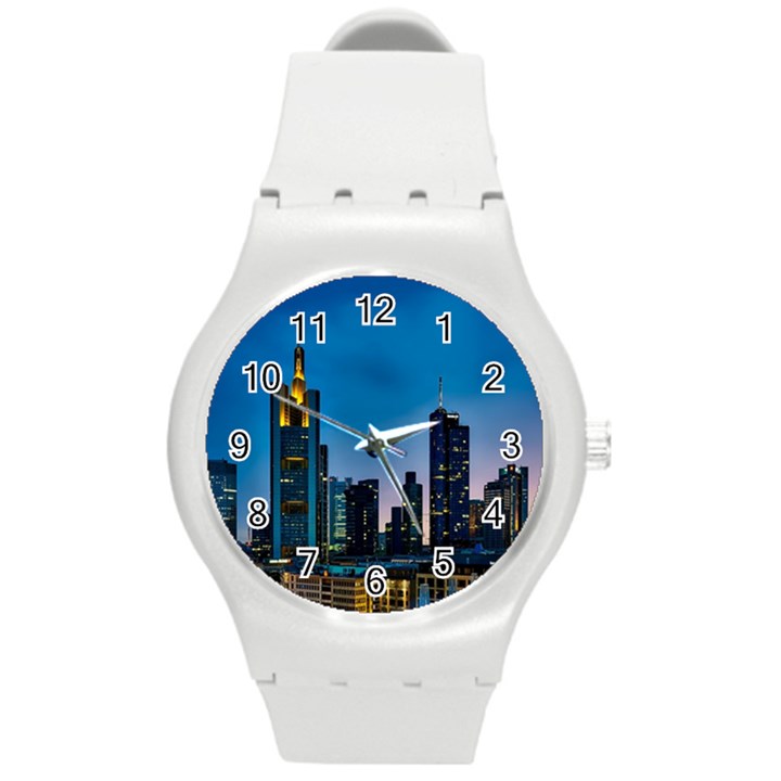 Frankfurt Germany Panorama City Round Plastic Sport Watch (M)