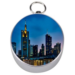 Frankfurt Germany Panorama City Silver Compasses by Simbadda