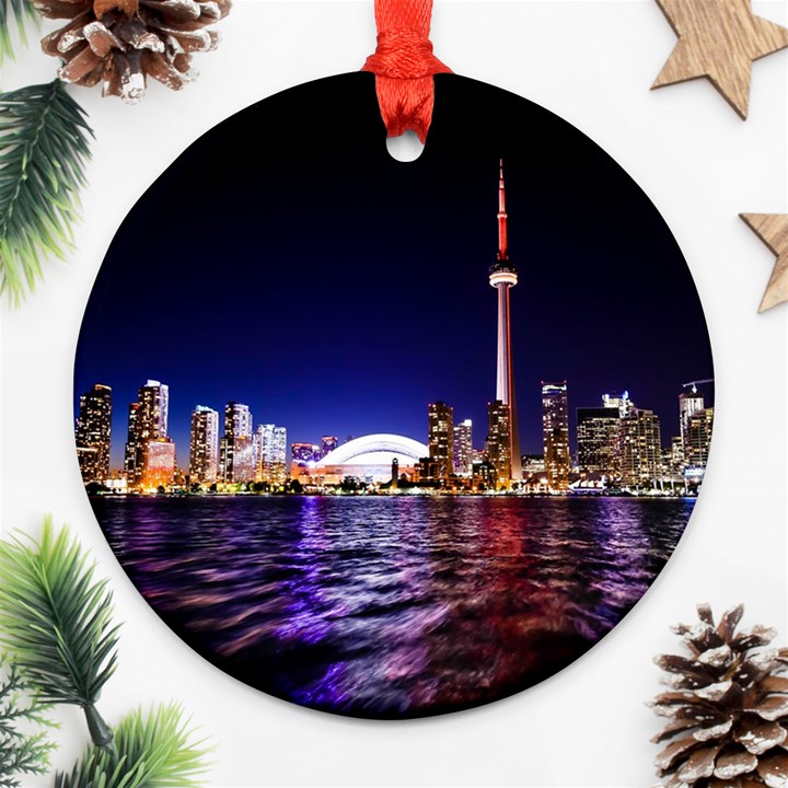 Toronto City Cn Tower Skydome Ornament (Round)