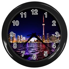 Toronto City Cn Tower Skydome Wall Clocks (black) by Simbadda