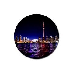 Toronto City Cn Tower Skydome Rubber Coaster (round)  by Simbadda