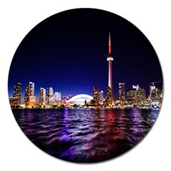 Toronto City Cn Tower Skydome Magnet 5  (round) by Simbadda