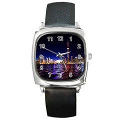 Toronto City Cn Tower Skydome Square Metal Watch by Simbadda