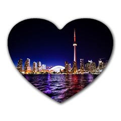 Toronto City Cn Tower Skydome Heart Mousepads by Simbadda