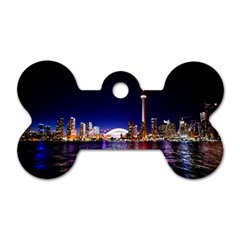 Toronto City Cn Tower Skydome Dog Tag Bone (one Side) by Simbadda