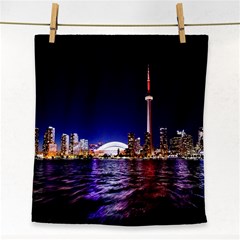 Toronto City Cn Tower Skydome Face Towel by Simbadda