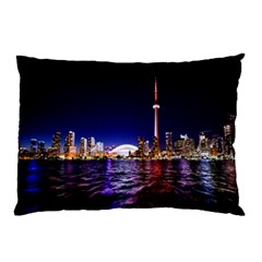 Toronto City Cn Tower Skydome Pillow Case by Simbadda