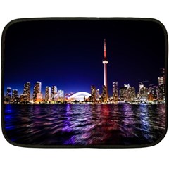 Toronto City Cn Tower Skydome Fleece Blanket (mini) by Simbadda