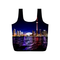 Toronto City Cn Tower Skydome Full Print Recycle Bags (s)  by Simbadda