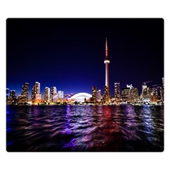 Toronto City Cn Tower Skydome Double Sided Flano Blanket (small)  by Simbadda