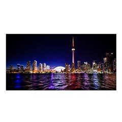 Toronto City Cn Tower Skydome Satin Shawl by Simbadda