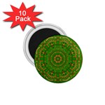 Wonderful Mandala Of Green And Golden Love 1.75  Magnets (10 pack)  Front