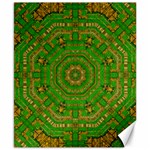 Wonderful Mandala Of Green And Golden Love Canvas 8  x 10  8.15 x9.66  Canvas - 1