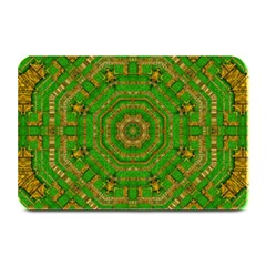 Wonderful Mandala Of Green And Golden Love Plate Mats by pepitasart