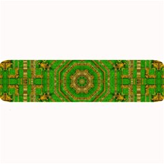 Wonderful Mandala Of Green And Golden Love Large Bar Mats by pepitasart