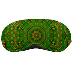 Wonderful Mandala Of Green And Golden Love Sleeping Masks by pepitasart