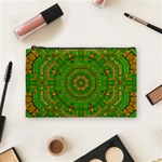 Wonderful Mandala Of Green And Golden Love Cosmetic Bag (Medium)  Front