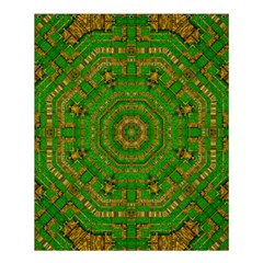 Wonderful Mandala Of Green And Golden Love Shower Curtain 60  X 72  (medium)  by pepitasart