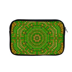 Wonderful Mandala Of Green And Golden Love Apple Macbook Pro 13  Zipper Case by pepitasart