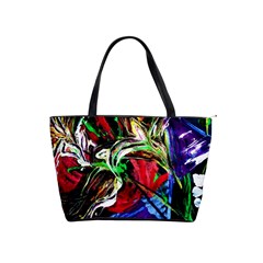 Lillies In Terracota Vase Shoulder Handbags