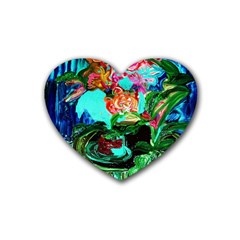 Flowers On The Tea Table Heart Coaster (4 pack) 